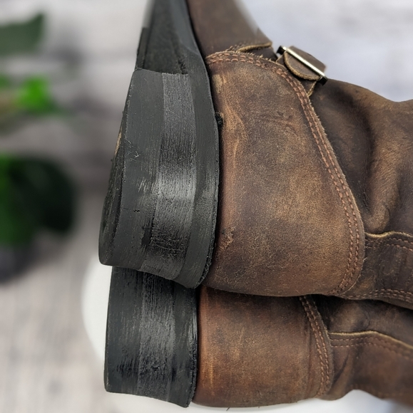 Frye Engineer 9.5M D full grain brown leather boots, USA made - Picture 12 of 15